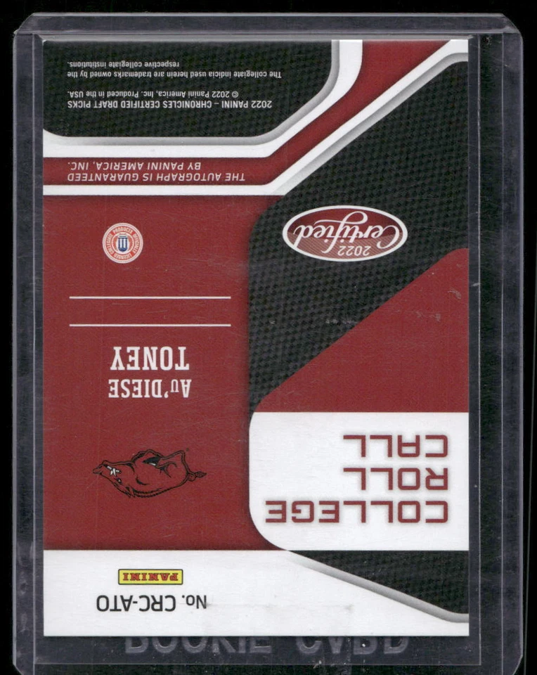 #CRC-ATO Au'Diese Toney 2022 Panini Chronicles Draft Picks Roll Call Auto - Image 2 of 2