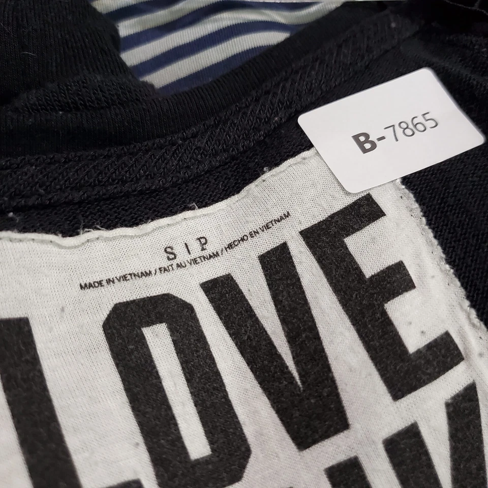 ROSA Victoria's Secret Mujer Sudadera Pequeña Negra Logo Love Manga Larga LEER Foto 2 de 4