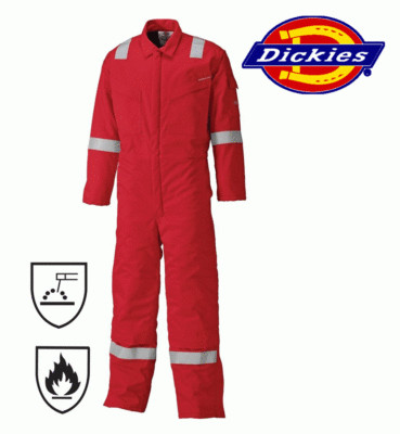 Dickies Pyrovatex Overall, schwer entflammbar, Overall, Kesselanzug ROT FR5402