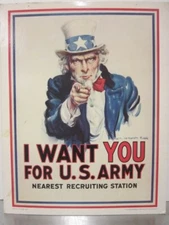U.S. Government 1981 I Want You For U.S. Army Recruiting cardboard display