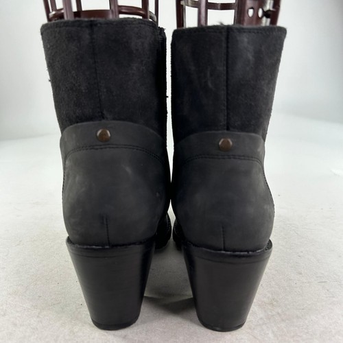 Woolrich Women's Kiva Heels Chelsea Boot US 8.5 Black Suede Nubuck Short Booties - Picture 6 of 10