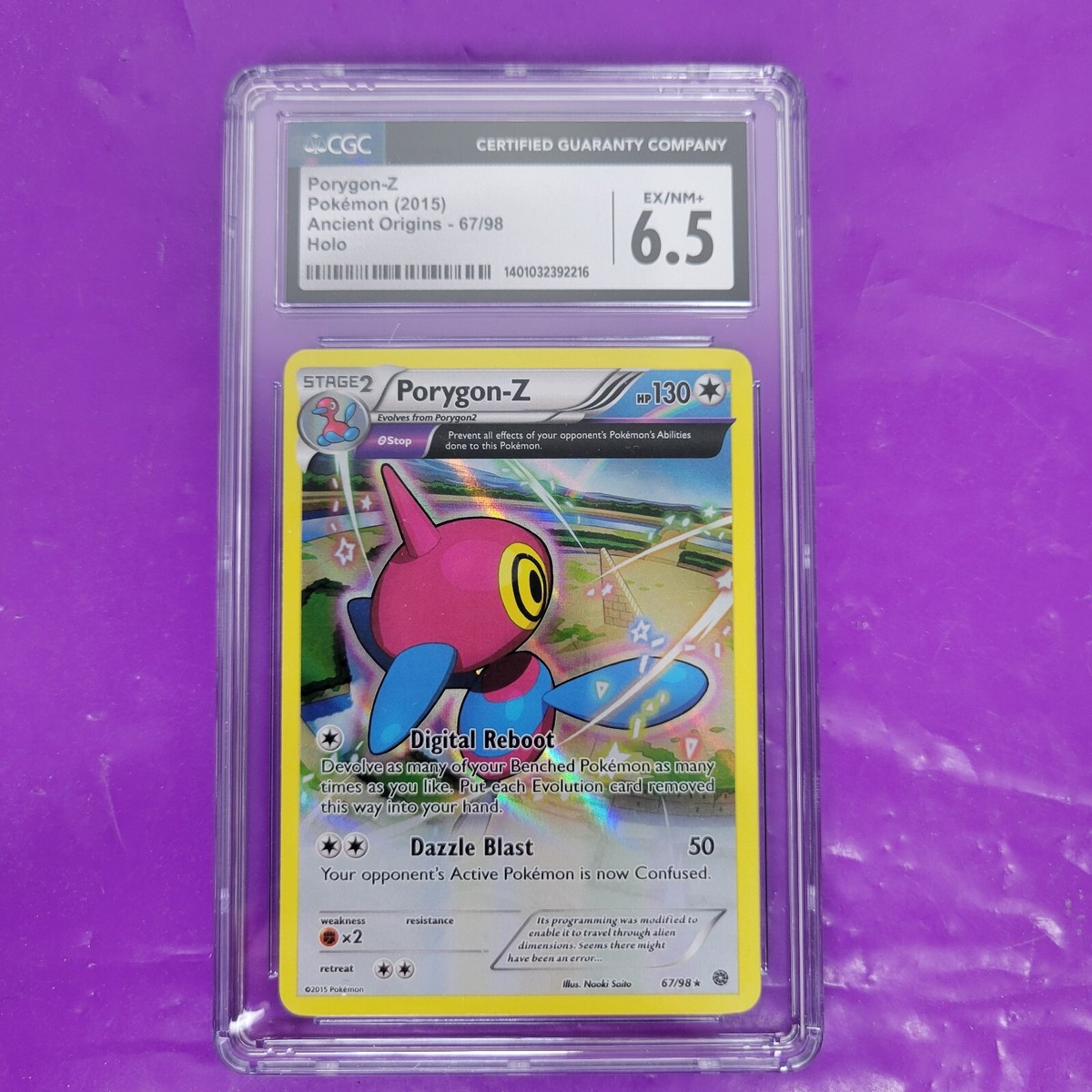 Porygon-Z 67/98 Rare Holo Half Art Pokemon XY Ancient Origins CGC