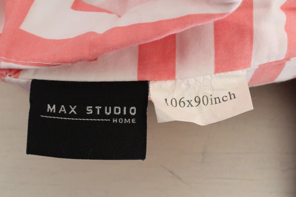 Max Studio хлопок королева пододеяльник кнопка застежки коралл белый геометрический постельное белье - Изображение 3 из 4