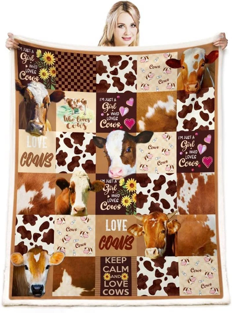 Cow Print Blanket Cow Decor Bedding Throw Blanket Gifts for Girl