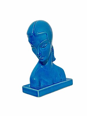 AMACO (American Art Clay Co) Art Deco, Art Pottery Bust Of A Lady C1930 s