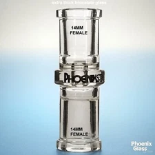 Phoenix ⭐14mm Female To 14mm Female Glass Adapter Connector X EXTRA THICK 2025🎆