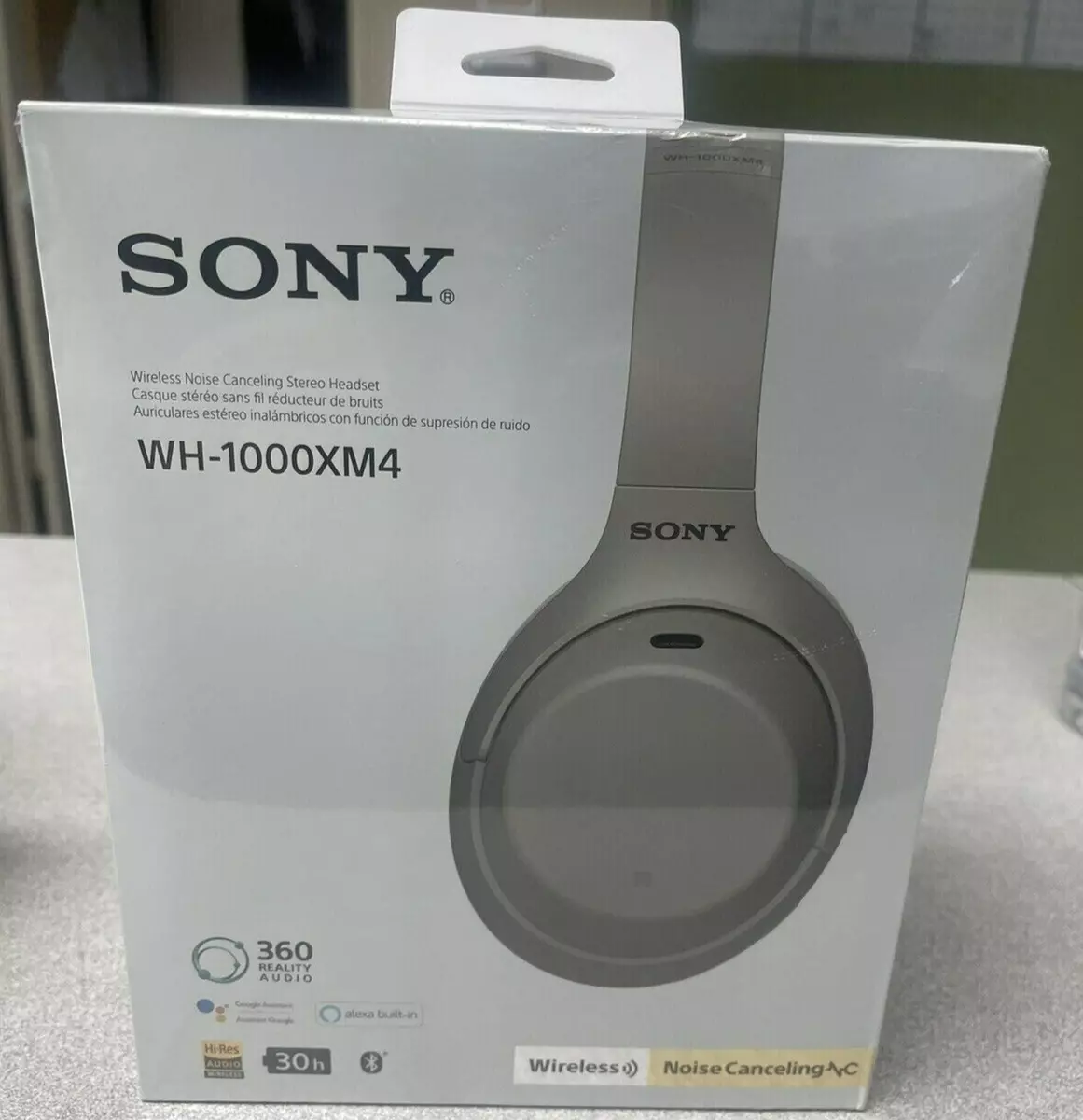 Sony WH-1000XM4 Wireless Noise-Canceling Over-Ear Headphones (Silver)