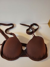 Shade  Shore Cabana Light Lift Ribbed Cinnamon Bikini Top Size 34C New a 