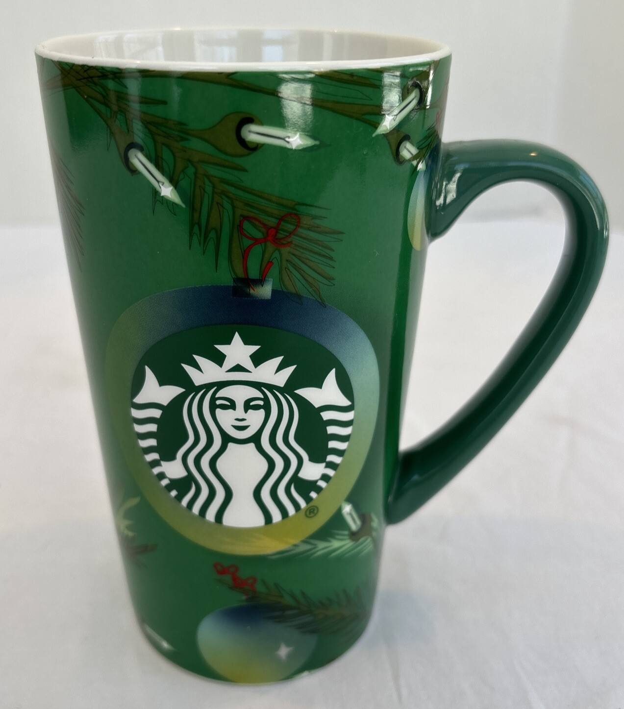 Starbucks 2020 Holiday Ceramic Travel Coffee Mug Handle 16 Oz Tall