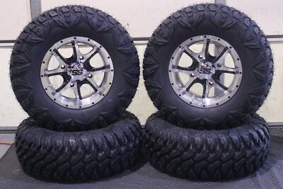 POLARIS RZR 900 28'' QBT 846 8 Ply RADIAL ATV TIRE 14'' COBRA M/B WHEEL KIT POL10K