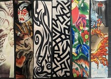1/6 pcs Elastic Fake Tattoo Sleeves Full Arm Temporary Tribal Skin UKIYO Themes