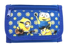 Minions Bob Kevin  Stuart Kids Tri-Fold Wallet Coin Holder Bag Blue 