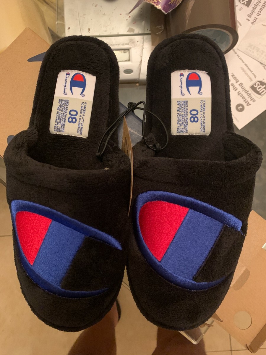 Mens Slippers Champion Black Slippers Champion Academy Mens