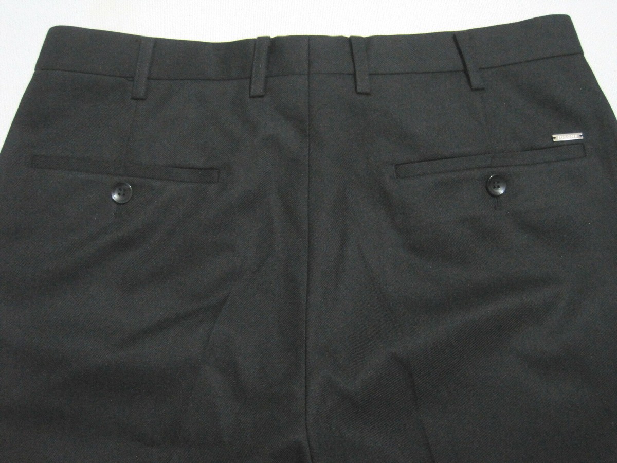 シンゾーンJOSÉ TROUSERS 32 BLACK JOEONE Men's 32X32 Black Microfiber Flat Front Dress Pants
