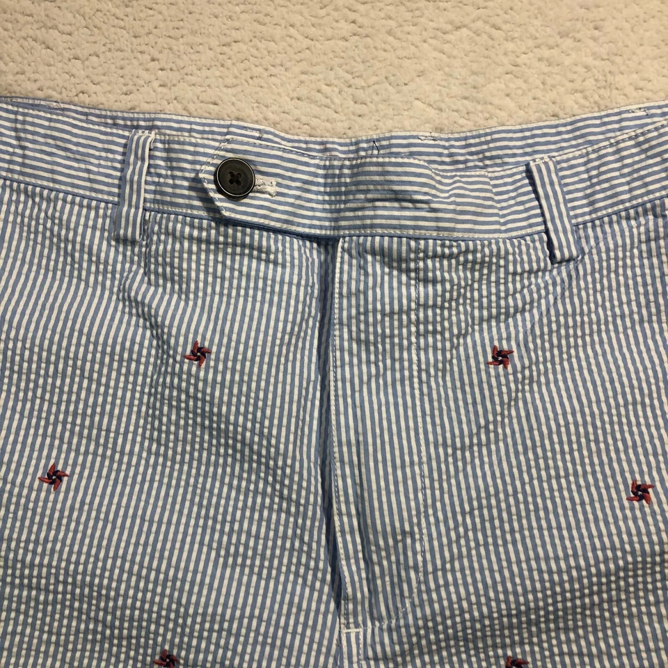 Brooks Brothers Seersucker Shorts Mens 38 Blue White Stripe - Image 3 of 4