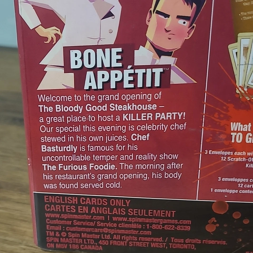 Killer Party Social Mystery Party Game, Bone Appetit, Brand New Sealed - Image 3 of 4