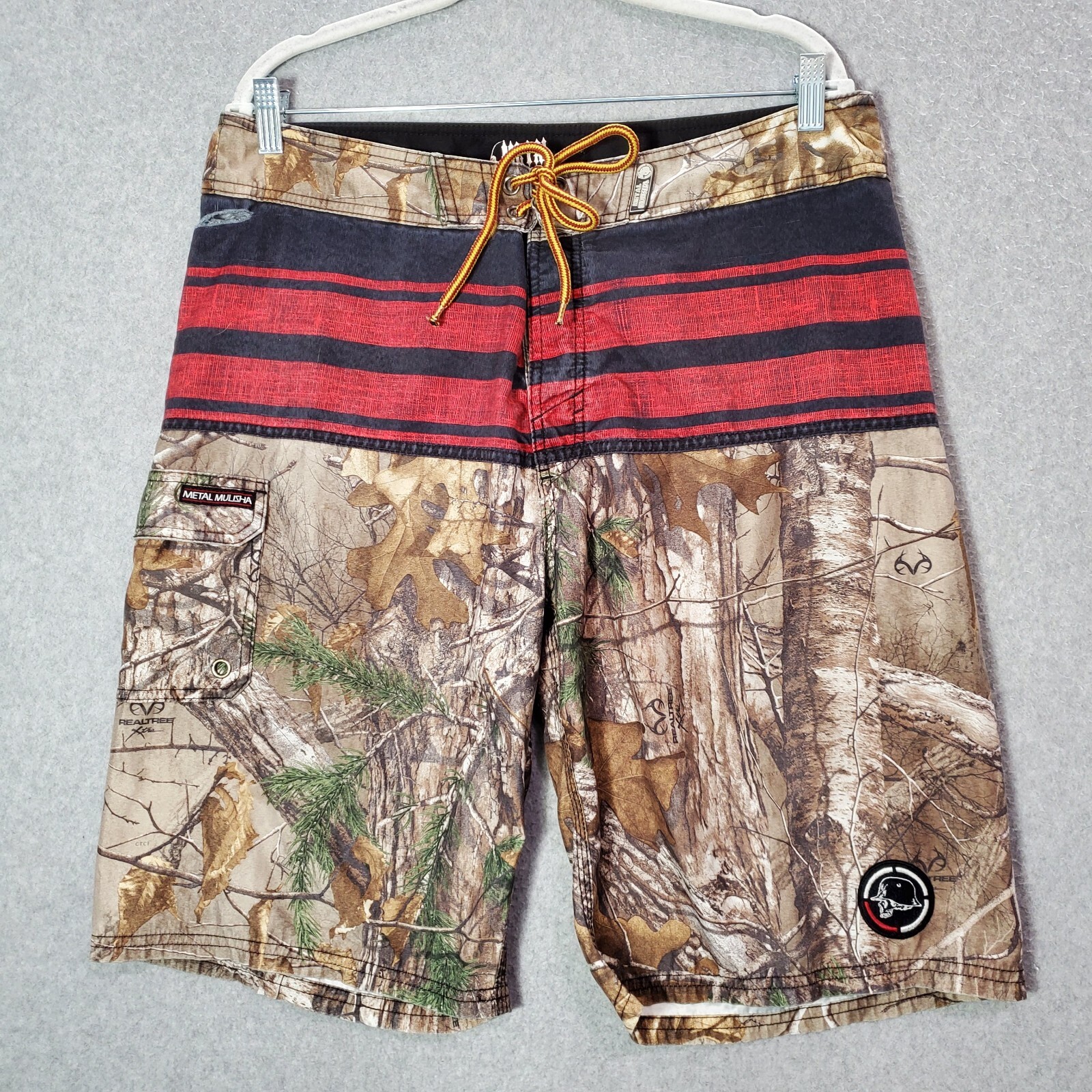 Metal Mulisha Men Swimwear 35 Brown Realtree Camo Board Shorts Outdoor