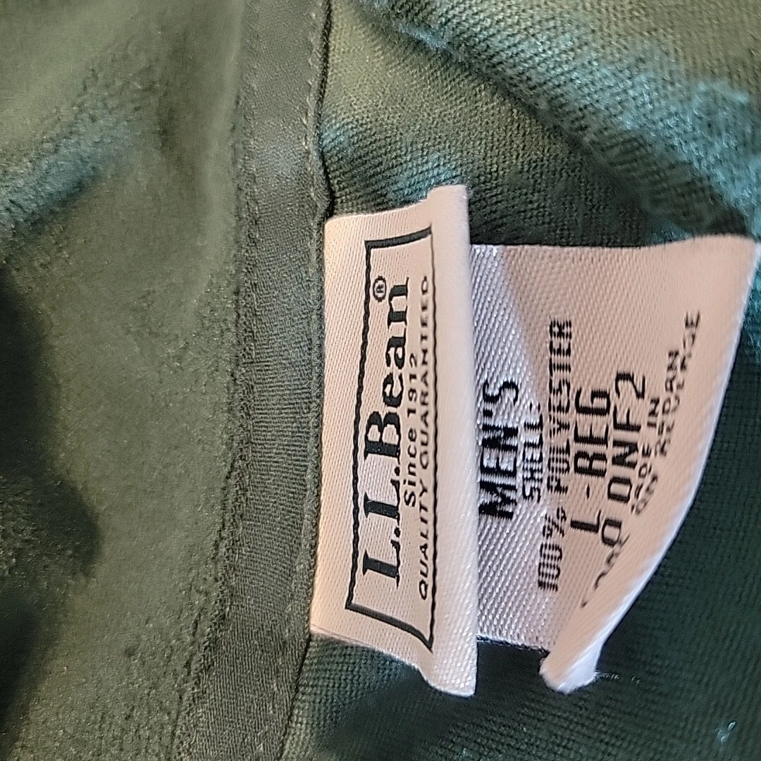 L.L. Bean Jacket Adult Large Green Fleece Full Zip Mock Neck Long Sleeve Mens image 11