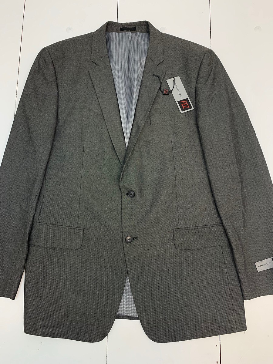 Andrew Fezza Men Suit Jacket Size 44L Gray 2 Button | eBay