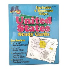 United States Study Cards Maps  State Facts with Teacher's Guide Homeschool