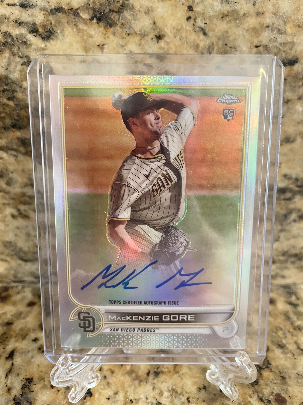 2022 Topps Chrome Mackenzie Gore Refractor Auto Rookie Card #400/499 Nationals