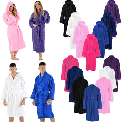 VELOURS FROTTEE BADEMANTEL 100% LUXUS ÄGYPTISCHE BAUMWOLLE FROTTEE WEICH BADEMANTEL