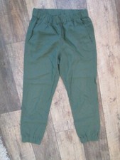 Women's J CREW green linen blend joggers Sz. 00 