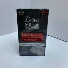 Dove Men+Care Body and Soap Face Bar Deep Clean Exfoliating 3.75 oz 6 Bars.