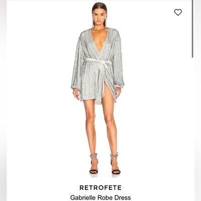 NWT RETROFETE SEQUENCE GABRIELLE ROBE TIE WRAP DRESS SIZE S | eBay