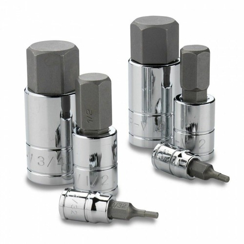 32pc MASTER HEX BIT SET (SAE & METRIC) SOCKET SET STANDARD ALLEN 1/4" 3/8" 1/2" - Picture 3 of 5