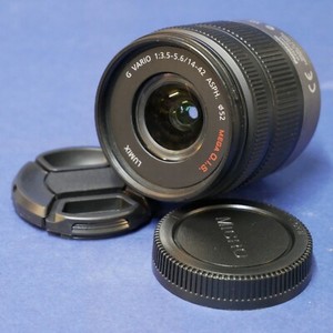Panasonic Lumix G Vario 14-42mm F/3.5-5.6 Mega OIS Lens, Silver Grey, H-FS014042