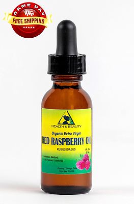 RED RASPBERRY SEED OIL UNREFINED ORGANIC COLD PRESSED PURE GLASS DROPPER 1 OZ