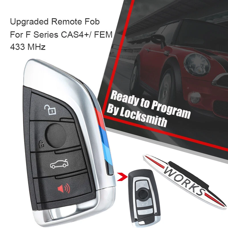 Llavero remoto inteligente modificado 433 MHz PCF7953 para BMW Serie F CAS4+/ FEM 2010-17 Foto 2 de 4
