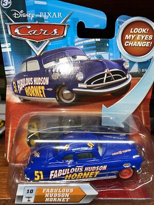 DISNEY Pixar CARS DOC Fabulous Hudson Hornet #10 LOOK! MY EYES