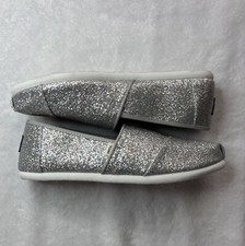 Women s Tom s Size Y5 Sparkle Glitter Slip On Flats