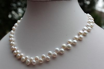 br1 40cm vrai eau douce ELEVAGE perles bijoux collier de chaîne