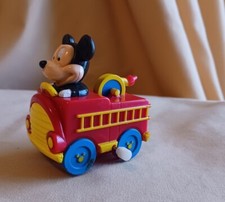 Disney Mickey Mouse Wind Up Fire Truck Toy - Works Great