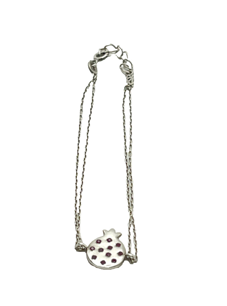 Sterling Silver 925 Synthetic Ruby Pineapple Char… - image 1