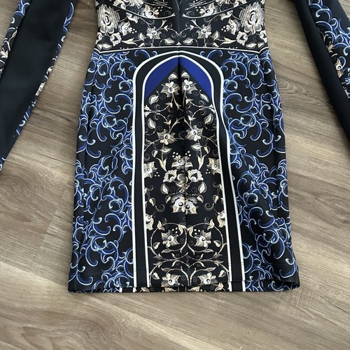 CLOVER CANYON Royal Egg Night Out Neoprene Black Blue Dress Size Small - Picture 6 of 9