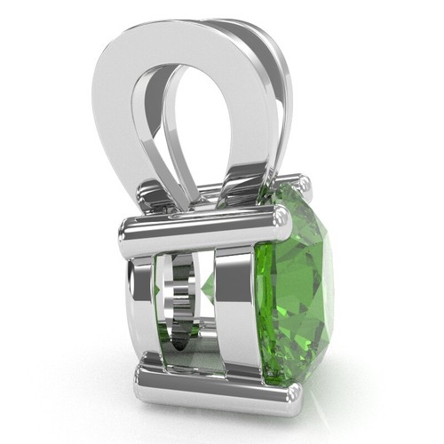 Peridot Solitaire Pendant In 14k Solid Gold - Picture 3 of 20