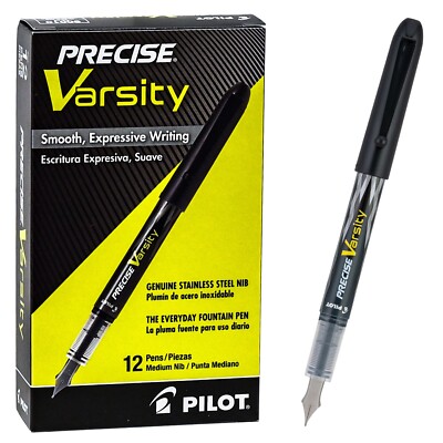 Pilot Precise Varsity 90010 Disposable Fountain Pen Black Ink Med