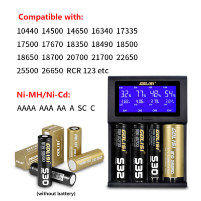 Golisi I4 Battery Charger 2.0A LCD Intelligent Charger For Li-Ion Battery