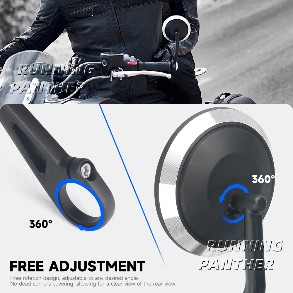 Handlebar Rearview Side Mirror Bar End Mirror For Street Trident