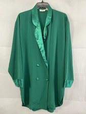Vintage VICTORIAS SECRET Gold Label Satin Jade Sleep Shirt Nightgown Size M/L