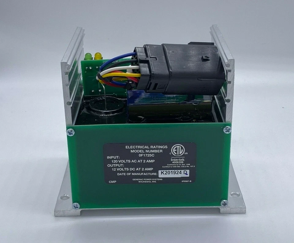 Cargador de batería Generac 0F1725CSRV 2 amperios 12V PIEZA ORIGINAL OEM Foto 2 de 4