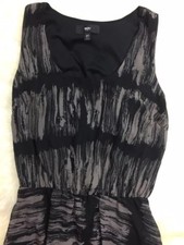 MOSSIMO Size Small Target High Low Chiffon Dress Black Brown Sleeveless Modest