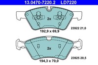 Bremsbelagsatz Scheibenbremse ATE Ceramic 13.0470-7220.2 FüR Klasse Mercedes GL