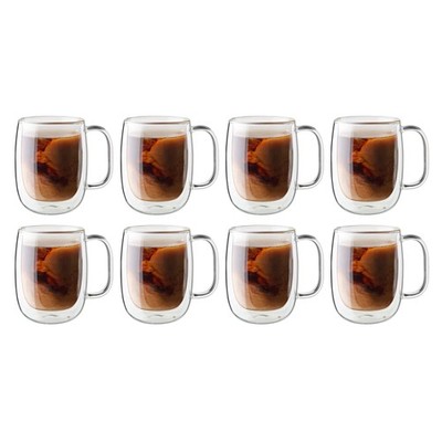 ZWILLING Sorrento Plus 8-pc Double-Wall Glass Coffee Mug Set