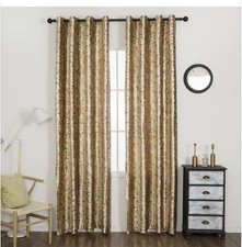 2 Panel European Style Velvet Gold Curtains Shiny Luxury Curtains New