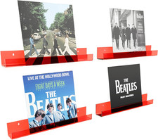 4 Pack Acrylic Shelves for Wall Storage,15" Floating Bookshelves for Kids, Displ